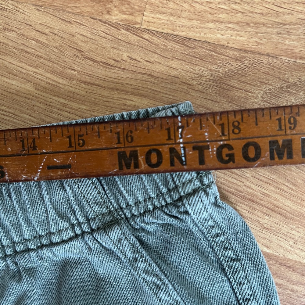 Gap Denim Pull-On Barrel Pants Womens Large Short Olive Green Utility Cool Girl - Picture 5 of 9